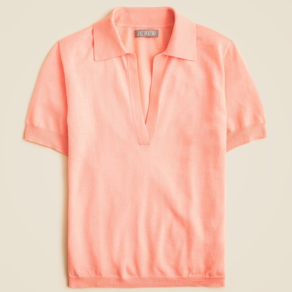 J. Crew Sweaters - J Crew Short Sleeve Sweater Polo in Merino Wool Size L